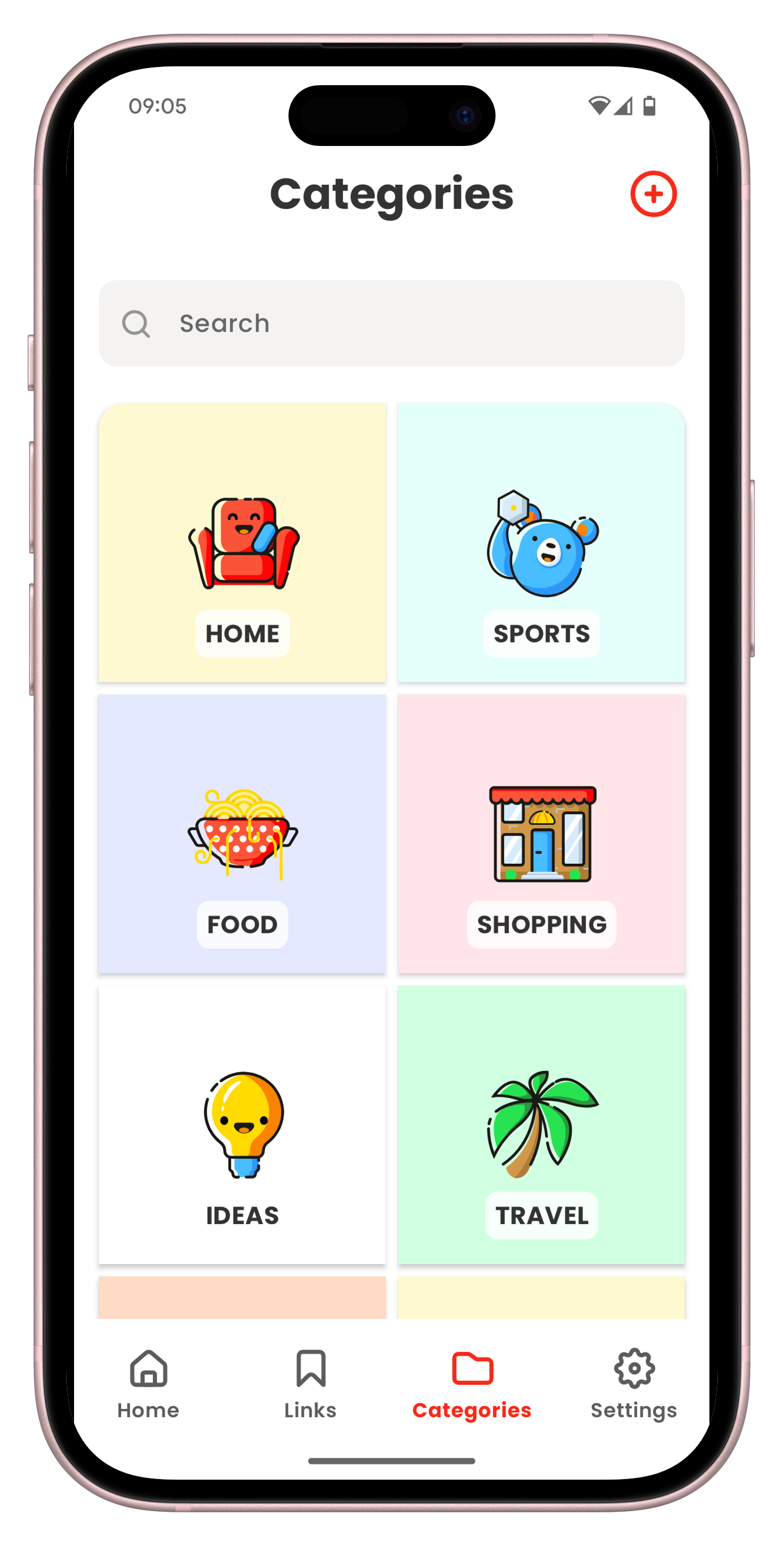 Custom Icons and colors for folders in Linki app