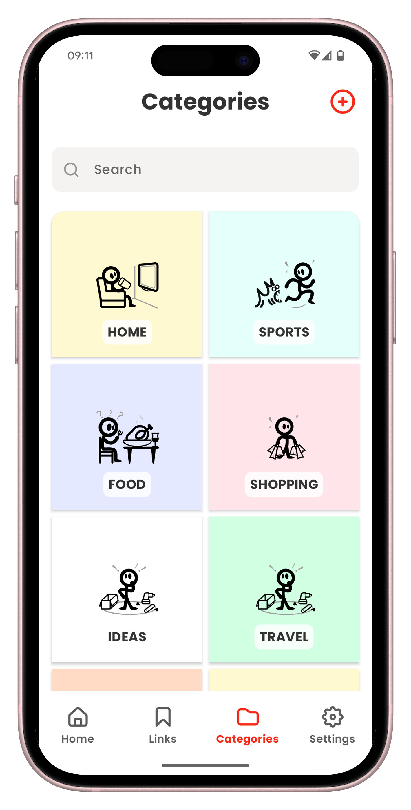 Minimalist color themes in Linki bookmark manager